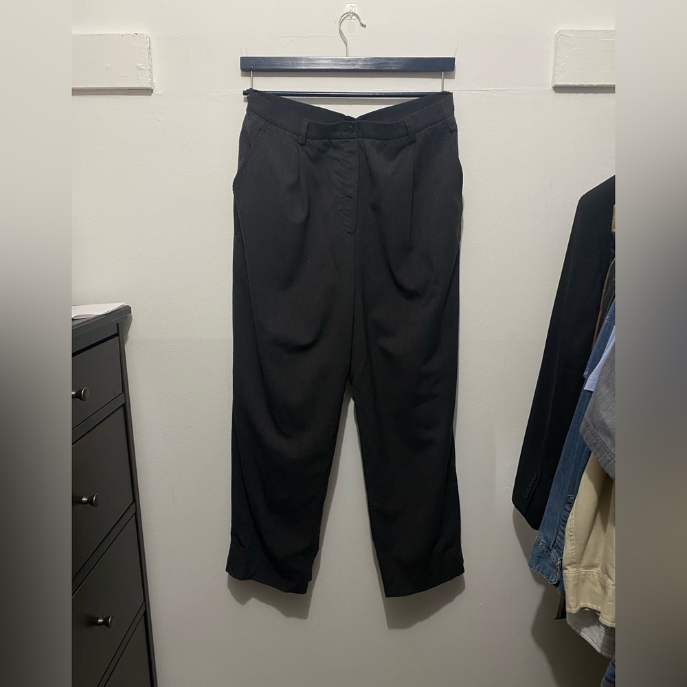 Size 10 High Waisted Ralph Lauren Straight Leg Wool Pants / Trousers